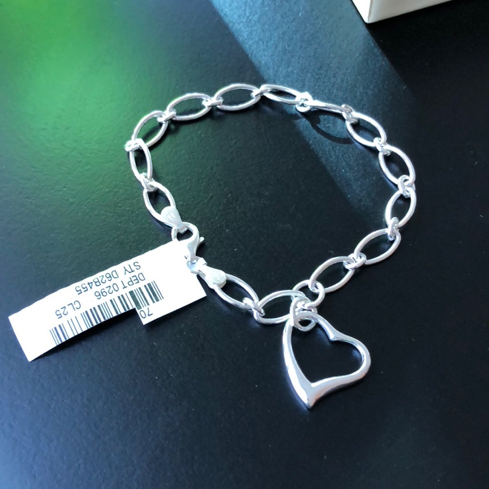 Stirling silver heart bracelet